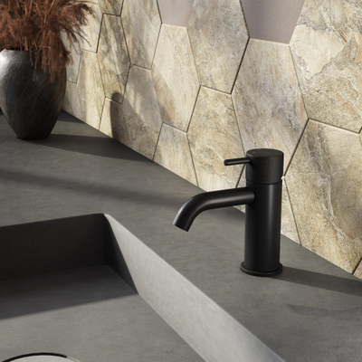 Hotbath Cobber X lage wastafelmengkraan zonder waste mat zwart SHOWROOMMODEL