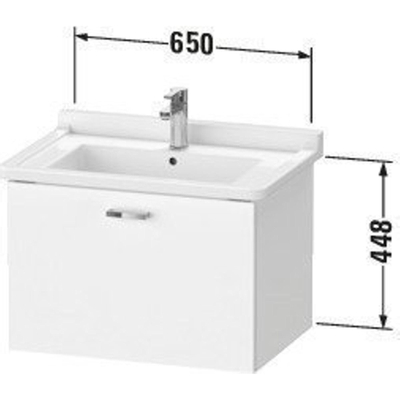 Duravit XBase Wastafelonderkast 65x46.8x44.8cm 1 lade Standaard greep met softclose spaanplaat Grafiet Mat