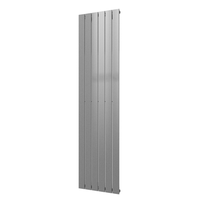 Plieger Cavallino Retto designradiator verticaal enkel middenaansluiting 1800x450mm 910W zilver metallic