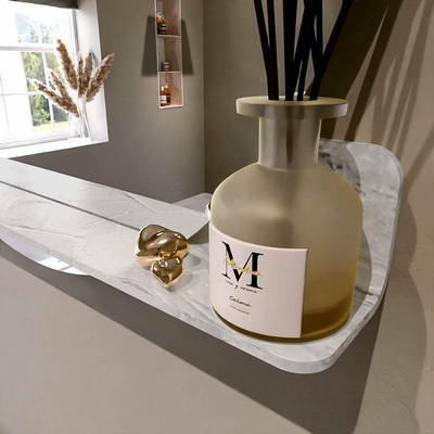 Mondiaz SPOT Badkamerspiegel - rond 100cm - spiegelplanchet - kleur Glace