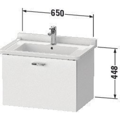 Duravit XBase Wastafelonderkast 65x46.8x44.8cm 1 lade Standaard greep met softclose spaanplaat Grafiet Mat