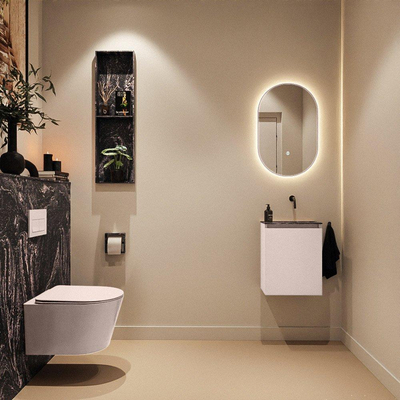 MONDIAZ TURE-DLUX 40cm toiletmeubel Rosee. EDEN wastafel Lava positie rechts. Zonder kraangat.