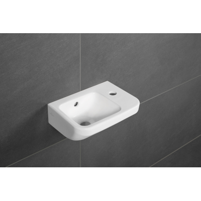 Villeroy & Boch Architectura fontein - 36x26cm - 1 kraangat rechts - met overloop - ceramic+ wit
