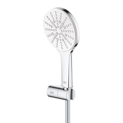 GROHE Rainshower SmartActive 130 Handdoucheset - 3 straalsoorten - rond - met houder - verstelbaar - gladde slang - 150cm - chroom/moonwhite