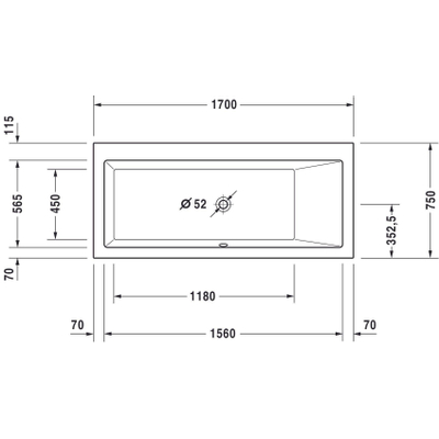 Duravit Vero bad 170x48x75cm acryl wit