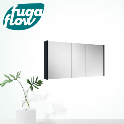 FugaFlow Eccelente Arredo spiegel badkamer spiegelkast - 120x63x16cm -inclusief zijpanelen - mat marine blauw