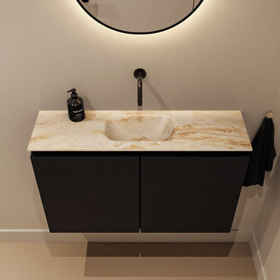 MONDIAZ TURE-DLUX 80cm toiletmeubel Urban. EDEN wastafel Frappe positie midden. Zonder kraangat.