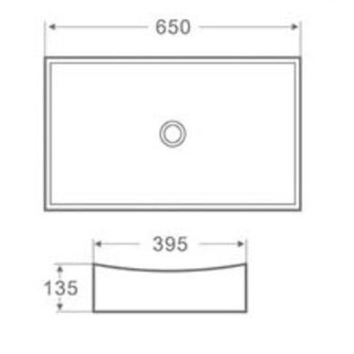 Best Design Dicta opbouw wastafel 65x39,5x13,5 cm