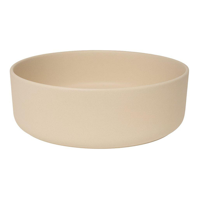 QeramiQ Dely waskom - 36x36x12cm - zonder overloop - rond - keramiek - mat beige