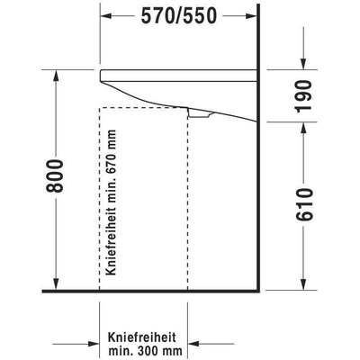 Duravit Durastyle wastafel 65x57cm 1 kraangat overl. wgliss wit