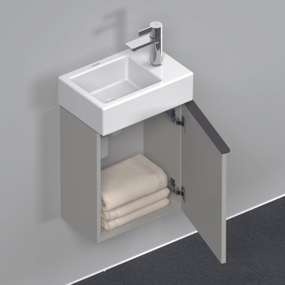 Duravit D-Neo wastafelonderkast 36.4x44x22.2cm Rechtsdraaiend 1 deur Betongrijs Mat