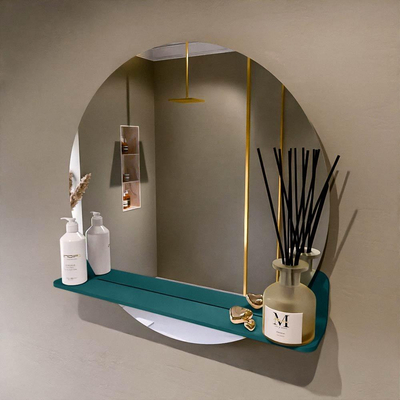 Mondiaz SPOT Badkamerspiegel - rond 70cm - spiegelplanchet - kleur Smag