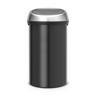 Brabantia Touch Bin Afvalemmer - 60 liter - matt black/matt steel fingerprint proof