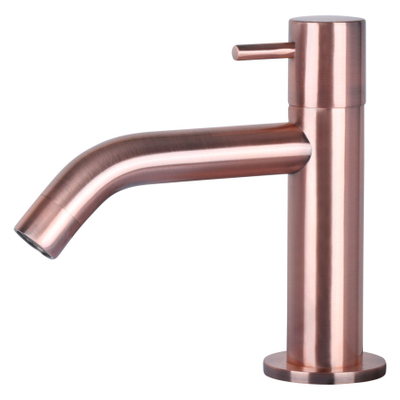 Differnz Force fonteinset - 40x22x9cm - Rechthoek - 1 kraangat - Gebogen rose koper kraan - Natuursteen Zwart