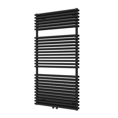 Plieger Florian Nxt M designradiator dubbel horizontaal met middenaansluiting 1216x600mm 980W zwart grafiet (black graphite)