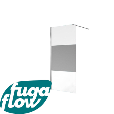 FugaFlow Efficiente Vetro inloopdouche badkamer - 90x200cm - veiligheidsglas - band mat glas - anti kalk - chroom