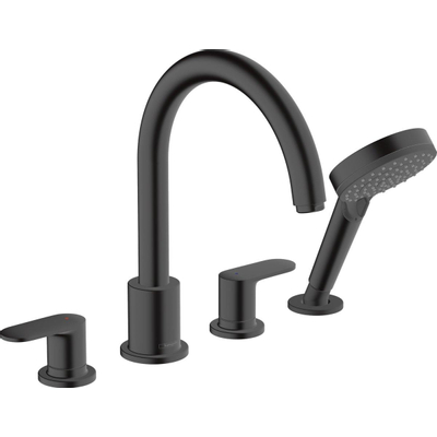 Hansgrohe Vernis Blend afdekset badkraan 211mm 4-gats mat zwart