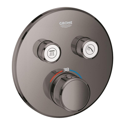 Grohe SmartControl Inbouwthermostaat - 3 knoppen - rond - hard graphite