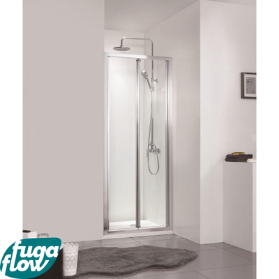FugaFlow Efficiente Vetro Vouwdeur - 80x190cm - 6mm veiligheidsglas - alu profiel - anti kalk - chroom