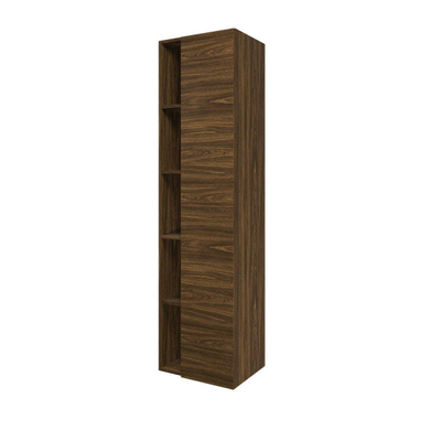 Proline Hoge kast met schap 1 deur 5 schappen en inclusief 4 glazen planchettes 45x35x169cm Cabana oak