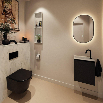 MONDIAZ TURE-DLUX 40cm toiletmeubel Urban. EDEN wastafel Opalo positie links. Met 1 kraangat.