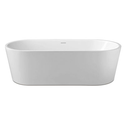 Wiesbaden Libero vrijstaand ligbad 178 x 80 cm acryl glans wit met waste wit glans