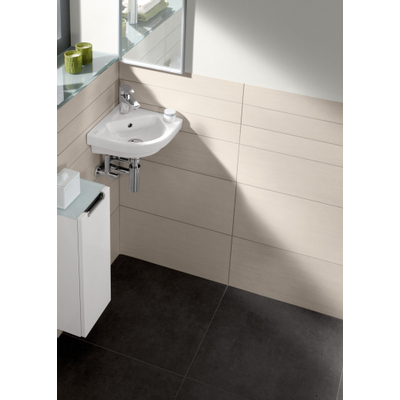 Villeroy en Boch Subway 2.0 hoekfontein 32x32cm 1 kraangat met overloop ceramic+ wit