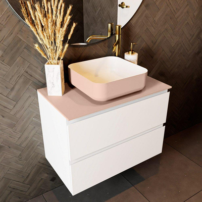 Mondiaz TOP 41 Topblad - 70x41x0.9cm - geschikt voor afdekplaat - Solid surface - Rosee