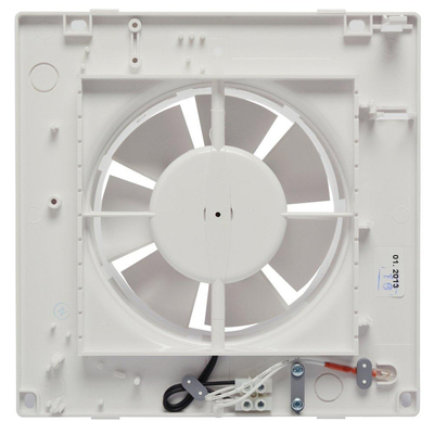 Sanivesk Standaard ventilator - Ø12.5 - Op (licht)schakelaar - Vierkant - Wit