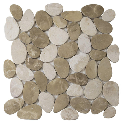 The Mosaic Factory Natural Stone mozaïektegel - 30.5x30cm - wand en vloertegel - Organisch - marmer - Brown Mix (bruin)