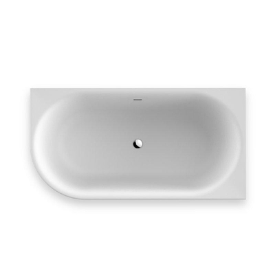 Plieger Kansas Hoekbad - 155x80x60cm - hoek rechts - met slotoverloop - met af- en overloopgarnituur - met poten - acryl - mat wit