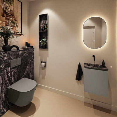 MONDIAZ TURE-DLUX 40cm toiletmeubel Smoke. EDEN wastafel Lava positie midden. Zonder kraangat.