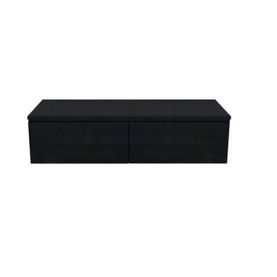 Arcqua Living Onderkast - 120x46x30cm - 2 lades - greeploos - gemelamineerd spaanplaat - oak black