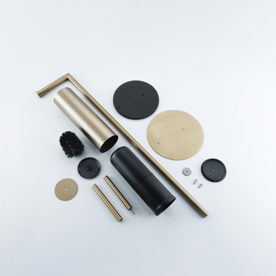 Fortifura Calvi vrijstaande toiletrolhouder met toiletborstel - Geborsteld Messing PVD (Goud)