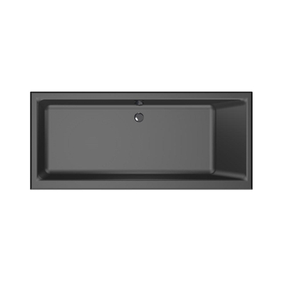 Xenz Kristal inbouwbad - 170x75cm - met overloop - zonder afvoer - Acryl Ebony