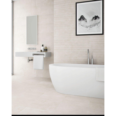 Cifre Ceramica Neutra wand- en vloertegel - 30x60cm - 9mm - Rechthoek - Betonlook - Creme mat