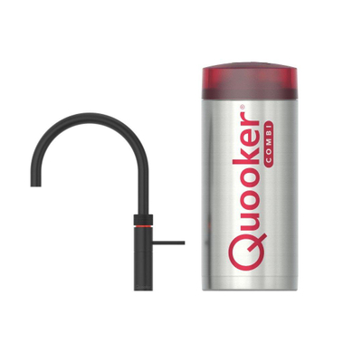 Quooker Fusion Round kokendwaterkraan - draaibare uitloop - Combi+ reservoir - Warm / kokend water - Zwart