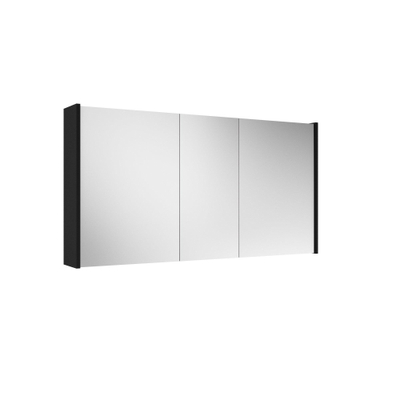 Adema Prime Spiegelkast - 120x63x16cm - inclusief zijpanelen - mat zwart