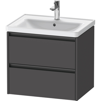 Duravit Ketho 2 wastafelonderbouwkast met 2 laden 63.4x45.5x54.9cm met grepen antraciet grafiet mat