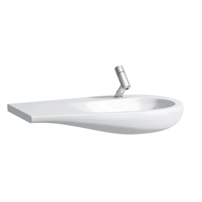 Laufen Alessi One meubelwastafel 90x50x16.5cm 1 kraangat waskom rechts. aflegruimte links incl. clou keramiek lcc-wit