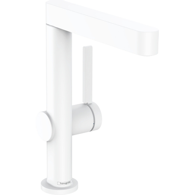 Hansgrohe Finoris wastafelkraan 230 draaibaar pop-up plug mat wit