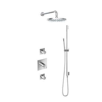 Hotbath Get Together IBS2 Regendoucheset inbouw - 35cm wandarm - 30cm ronde hoofddouche - staafhanddouche glijstang - chroom