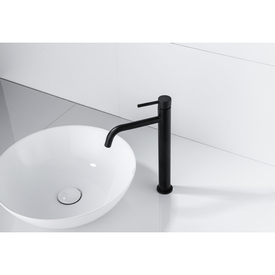 Fortifura Calvi Slim Wastafelkraan - 32cm - verhoogd - opbouw - mat zwart