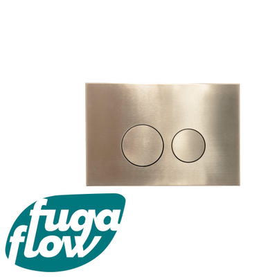 FugaFlow Metal Bedieningsplaat - bedieningspaneel voor Geberit UP320 inbouwreservoir - dualflush - ronde knoppen - metaal goud geborsteld
