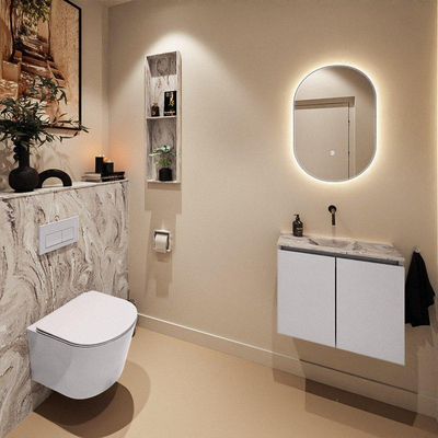 MONDIAZ TURE-DLUX 60cm toiletmeubel Cale. EDEN wastafel Glace positie midden. Zonder kraangat.