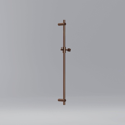 Fortifura Calvi Inbouw Regendoucheset - thermostatisch - wandarm - glijstang - 25cm hoofddouche - ronde handdouche - gladde doucheslang - Geborsteld koper PVD (Koper)