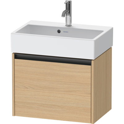 Duravit Ketho 2 wastafelonderbouwkast met 1 lade 58.4x39x44cm met greep antraciet natuur eiken mat