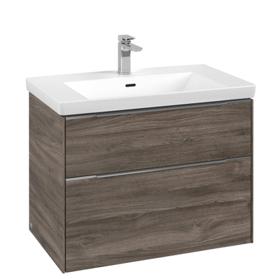 Villeroy & Boch Subway 3.0 wastafelonderkast 77.2x57.9cm 2 lades Stone oak