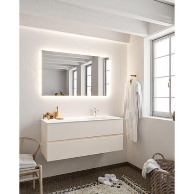 MONDIAZ VICA Badkamermeubelset - 120cm - 2 lades - wasbak Cloud rechts - 1 kraangat - solid surface linen