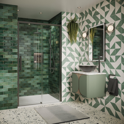 Crosswater Asura Schuifdeur - 8mm - 150cm - leisteen